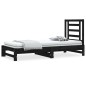 vidaXL Tagesbett Ausziehbar Schwarz 2x(90x190) cm Massivholz Kiefer