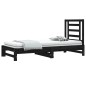 vidaXL Tagesbett Ausziehbar Schwarz 2x(90x190) cm Massivholz Kiefer