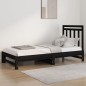 vidaXL Tagesbett Ausziehbar Schwarz 2x(90x200) cm Massivholz Kiefer vidaXL Tagesbett Ausziehbar Schwarz 2x(90x200) cm Massivholz Kiefer