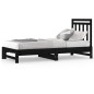 vidaXL Tagesbett Ausziehbar Schwarz 2x(90x200) cm Massivholz Kiefer vidaXL Tagesbett Ausziehbar Schwarz 2x(90x200) cm Massivholz Kiefer