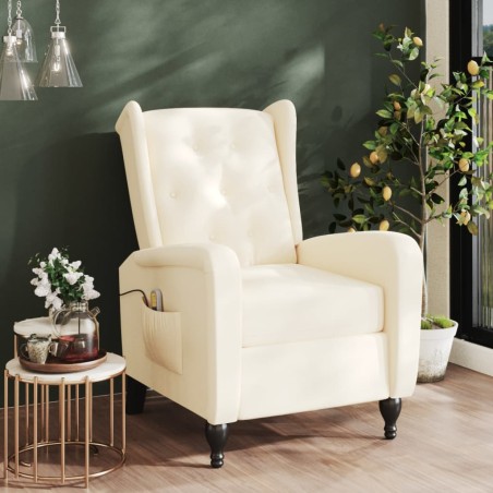 Massagesessel Creme Samt