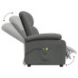 vidaXL Massagesessel mit Aufstehhilfe Dunkelgrau Stoff vidaXL Massagesessel mit Aufstehhilfe Dunkelgrau Stoff
