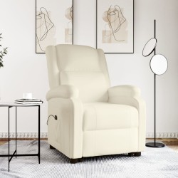 vidaXL Aufstehsessel Creme Kunstleder