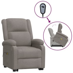 vidaXL Massagesessel mit Aufstehhilfe Taupe Stoff