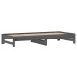 vidaXL Tagesbett Ausziehbar Grau 2x(90x200) cm Massivholz Kiefer vidaXL Tagesbett Ausziehbar Grau 2x(90x200) cm Massivholz Kiefer