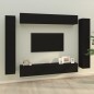 vidaXL 8-tlg. TV-Schrank-Set Schwarz Holzwerkstoff vidaXL 8-tlg. TV-Schrank-Set Schwarz Holzwerkstoff