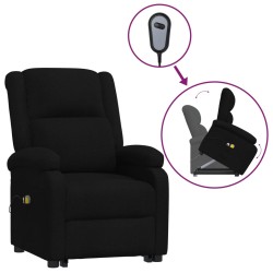 vidaXL Massagesessel mit Aufstehhilfe Schwarz Stoff