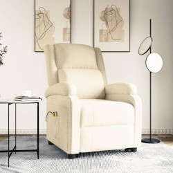 vidaXL Massagesessel mit Aufstehhilfe Creme Stoff