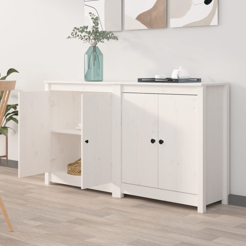 vidaXL Sideboards 2 Stk. Weiß 70x35x80 cm Massivholz Kiefer vidaXL Sideboards 2 Stk. Weiß 70x35x80 cm Massivholz Kiefer