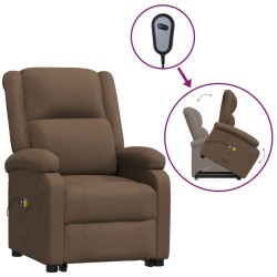 vidaXL Massagesessel mit Aufstehhilfe Braun Stoff
