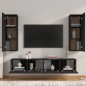 vidaXL 4-tlg. TV-Schrank-Set Schwarz Holzwerkstoff vidaXL 4-tlg. TV-Schrank-Set Schwarz Holzwerkstoff