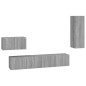 vidaXL 4-tlg. TV-Schrank-Set Grau Sonoma Holzwerkstoff vidaXL 4-tlg. TV-Schrank-Set Grau Sonoma Holzwerkstoff