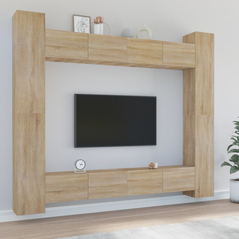 vidaXL 8-tlg. TV-Schrank-Set Sonoma-Eiche Holzwerkstoff vidaXL 8-tlg. TV-Schrank-Set Sonoma-Eiche Holzwerkstoff