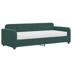 vidaXL Tagesbett mit Matratze Dunkelgrün 80x200 cm Samt