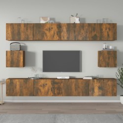 vidaXL 6-tlg. TV-Schrank-Set Räuchereiche Holzwerkstoff