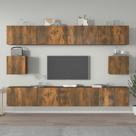 vidaXL 6-tlg. TV-Schrank-Set Räuchereiche Holzwerkstoff