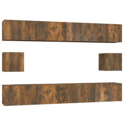 vidaXL 6-tlg. TV-Schrank-Set Räuchereiche Holzwerkstoff