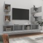 vidaXL 6-tlg. TV-Schrank-Set Grau Sonoma Holzwerkstoff vidaXL 6-tlg. TV-Schrank-Set Grau Sonoma Holzwerkstoff