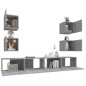 vidaXL 6-tlg. TV-Schrank-Set Grau Sonoma Holzwerkstoff vidaXL 6-tlg. TV-Schrank-Set Grau Sonoma Holzwerkstoff