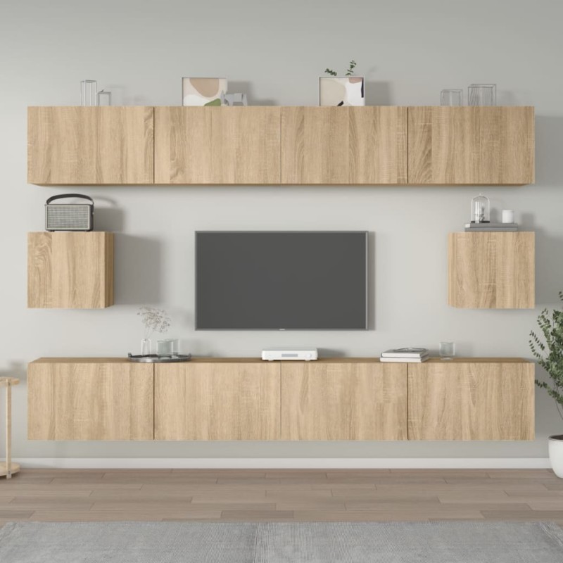 vidaXL 6-tlg. TV-Schrank-Set Sonoma-Eiche Holzwerkstoff vidaXL 6-tlg. TV-Schrank-Set Sonoma-Eiche Holzwerkstoff