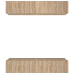 vidaXL TV-Schränke 4 Stk. Sonoma-Eiche 80x30x30 cm Holzwerkstoff
