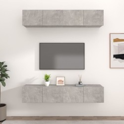 vidaXL TV-Schränke 4 Stk. Betongrau 80x30x30 cm Holzwerkstoff