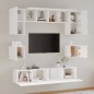 vidaXL 8-tlg. TV-Schrank-Set Weiß Holzwerkstoff vidaXL 8-tlg. TV-Schrank-Set Weiß Holzwerkstoff