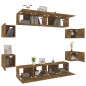 vidaXL 8-tlg. TV-Schrank-Set Räuchereiche Holzwerkstoff vidaXL 8-tlg. TV-Schrank-Set Räuchereiche Holzwerkstoff