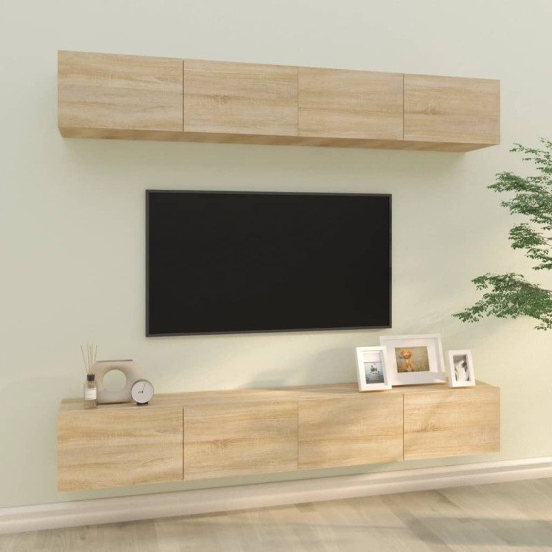 vidaXL TV-Wandschränke 4 Stk. Sonoma-Eiche 100x30x30 cm vidaXL TV-Wandschränke 4 Stk. Sonoma-Eiche 100x30x30 cm