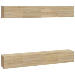 vidaXL TV-Wandschränke 4 Stk. Sonoma-Eiche 100x30x30 cm