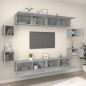 vidaXL 8-tlg. TV-Schrank-Set Grau Sonoma Holzwerkstoff vidaXL 8-tlg. TV-Schrank-Set Grau Sonoma Holzwerkstoff