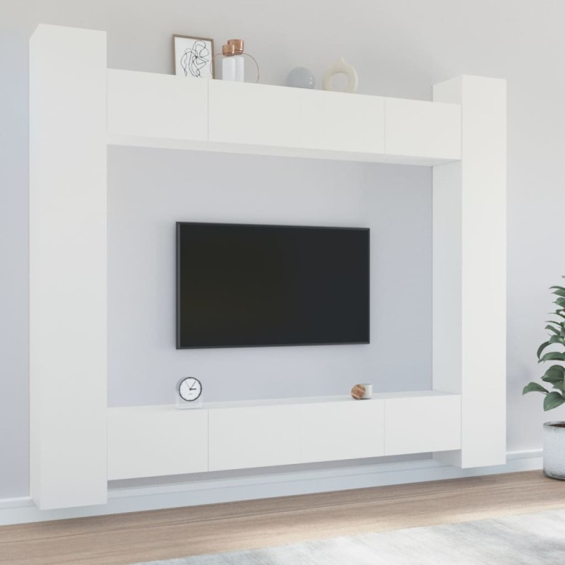 vidaXL 8-tlg. TV-Schrank-Set Weiß Holzwerkstoff vidaXL 8-tlg. TV-Schrank-Set Weiß Holzwerkstoff