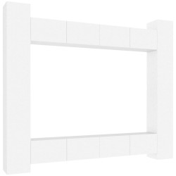 vidaXL 8-tlg. TV-Schrank-Set Weiß Holzwerkstoff