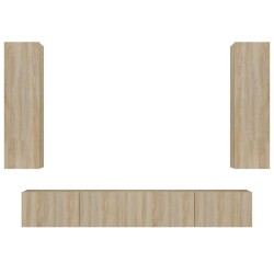 vidaXL 4-tlg. TV-Schrank-Set Sonoma-Eiche Holzwerkstoff