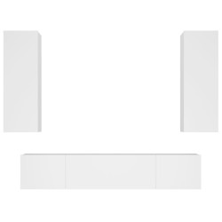 vidaXL 4-tlg. TV-Schrank-Set Weiß Holzwerkstoff