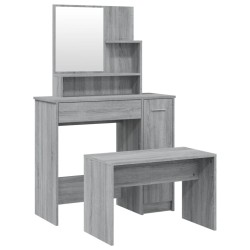 vidaXL Schminktisch-Set Grau Sonoma 86,5x35x136 cm