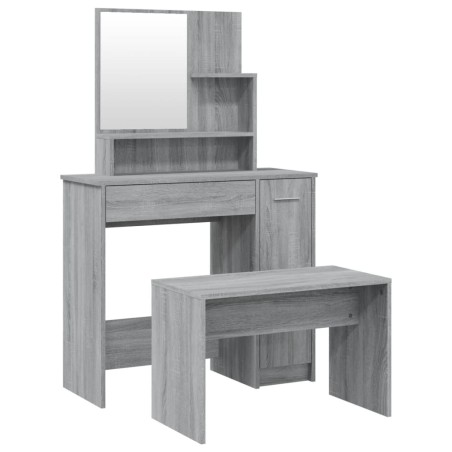 vidaXL Schminktisch-Set Grau Sonoma 86,5x35x136 cm