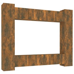 vidaXL 8-tlg. TV-Schrank-Set Räuchereiche Holzwerkstoff