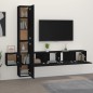 vidaXL 5-tlg. TV-Schrank-Set Schwarz Holzwerkstoff vidaXL 5-tlg. TV-Schrank-Set Schwarz Holzwerkstoff