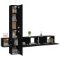 vidaXL 5-tlg. TV-Schrank-Set Schwarz Holzwerkstoff vidaXL 5-tlg. TV-Schrank-Set Schwarz Holzwerkstoff