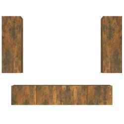 vidaXL 4-tlg. TV-Schrank-Set Räuchereiche Holzwerkstoff
