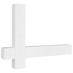 vidaXL 5-tlg. TV-Schrank-Set Hochglanz-Weiß Holzwerkstoff