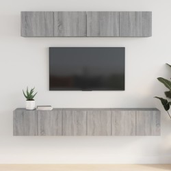 vidaXL 5-tlg. TV-Schrank-Set Grau Sonoma Holzwerkstoff