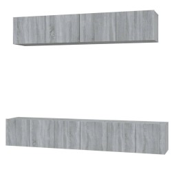 vidaXL 5-tlg. TV-Schrank-Set Grau Sonoma Holzwerkstoff