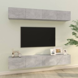 vidaXL TV-Wandschränke 4 Stk. Betongrau 100x30x30 cm