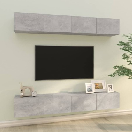 vidaXL TV-Wandschränke 4 Stk. Betongrau 100x30x30 cm