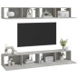 vidaXL TV-Wandschränke 4 Stk. Betongrau 100x30x30 cm vidaXL TV-Wandschränke 4 Stk. Betongrau 100x30x30 cm