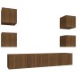 vidaXL 6-tlg. TV-Schrank-Set Braun Eichen-Optik Holzwerkstoff vidaXL 6-tlg. TV-Schrank-Set Braun Eichen-Optik Holzwerkstoff