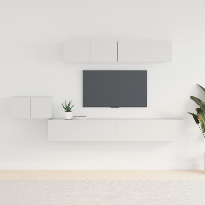 vidaXL 5-tlg. TV-Schrank-Set Weiß Holzwerkstoff vidaXL 5-tlg. TV-Schrank-Set Weiß Holzwerkstoff