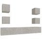 vidaXL 6-tlg. TV-Schrank-Set Betongrau Holzwerkstoff vidaXL 6-tlg. TV-Schrank-Set Betongrau Holzwerkstoff